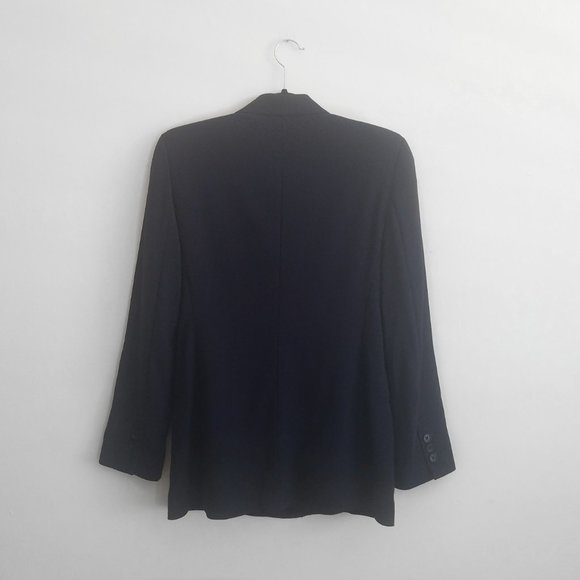 Emporio Armani Wool Double Breasted Blazer Navy - Picture 9 of 14